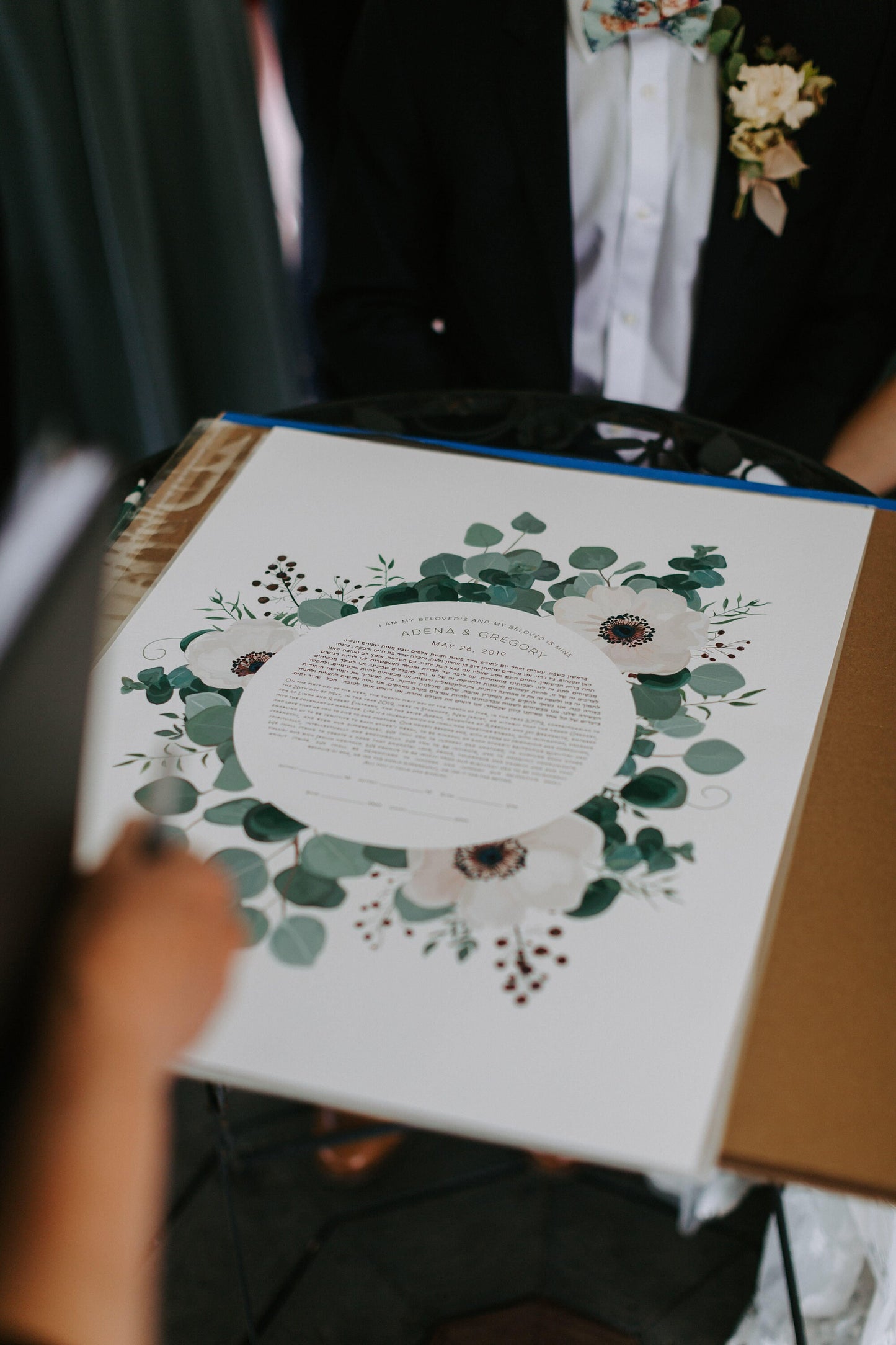 Wild-Anemone Ketubah Fine Art Print for interfaith, reform and orthodox weddings