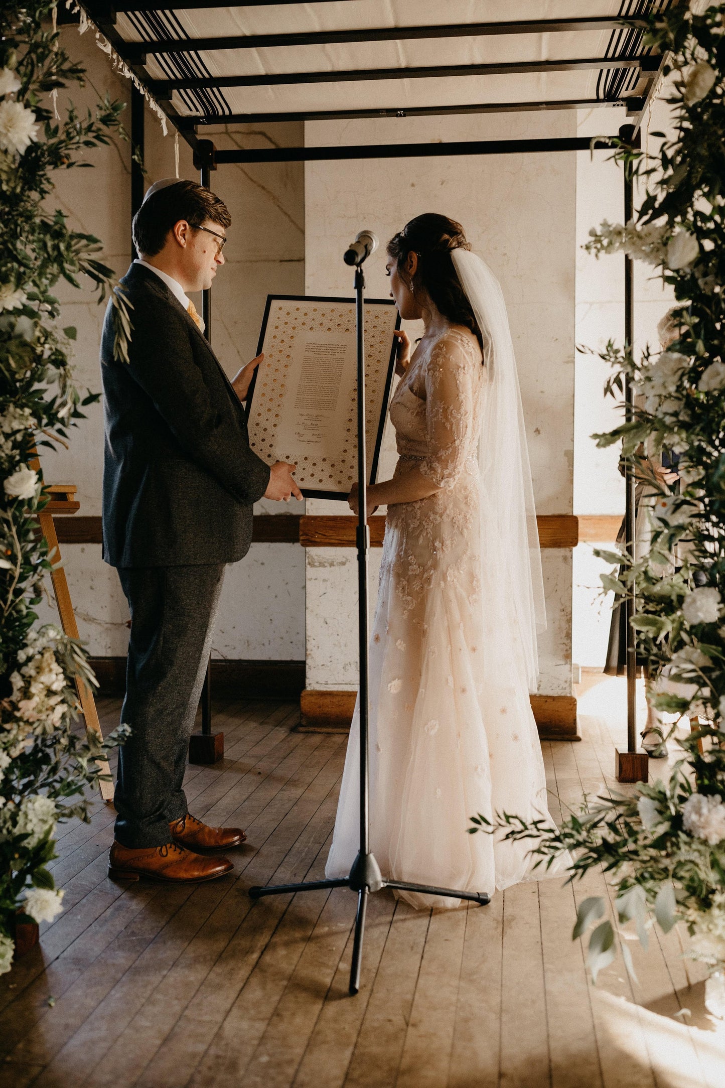 Mizrahi, Laser Cut Ketubah with Gold or Silver Leaf