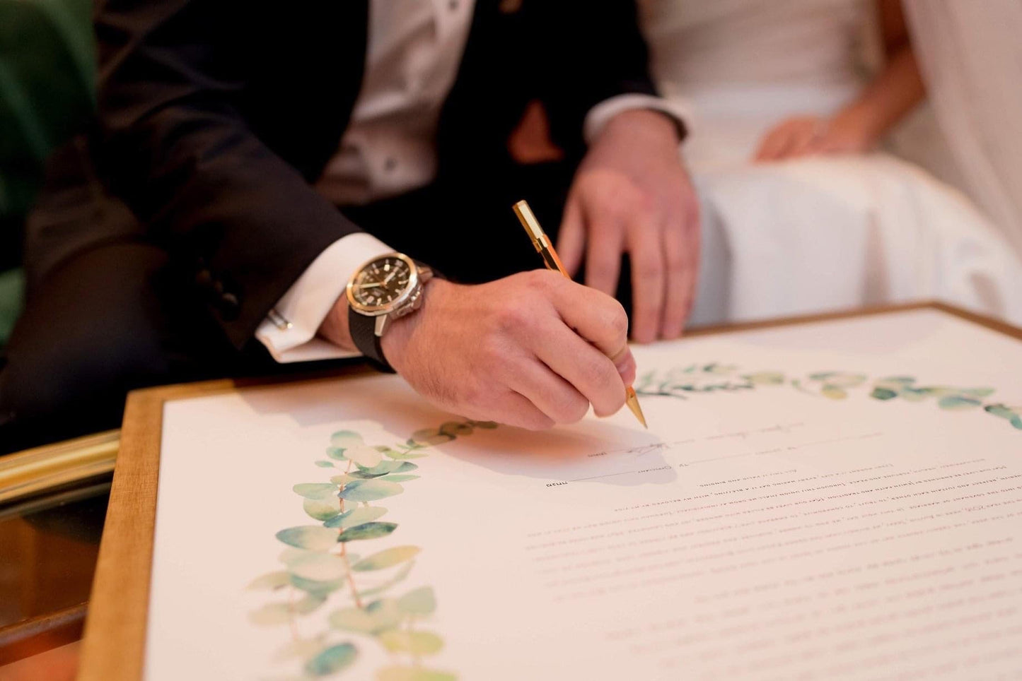 Eucalyptus Ring Ketubah - Fine Art Print for interfaith, reform and orthodox weddings