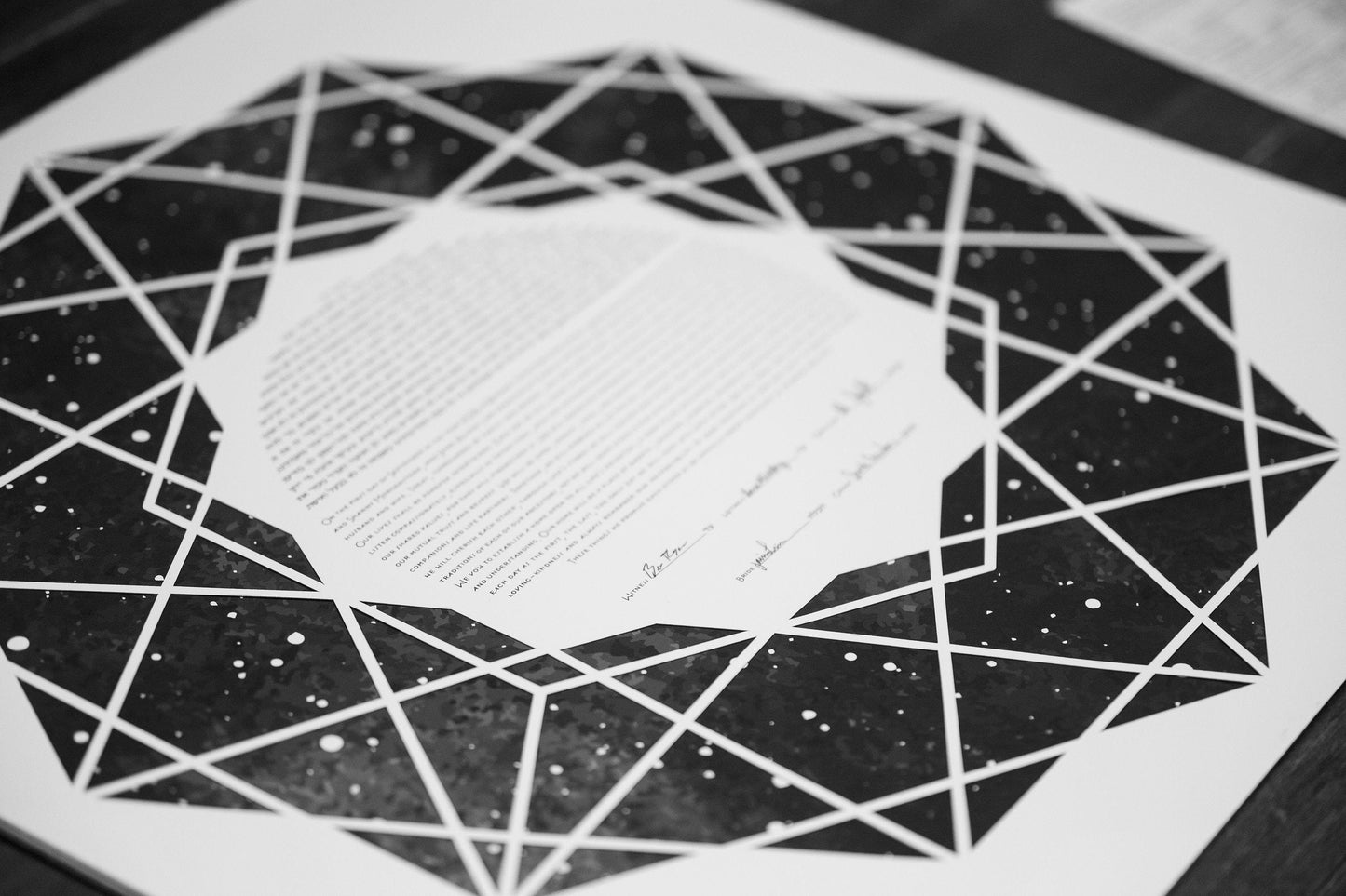 Starry Night Ketubah, laser cut or printed