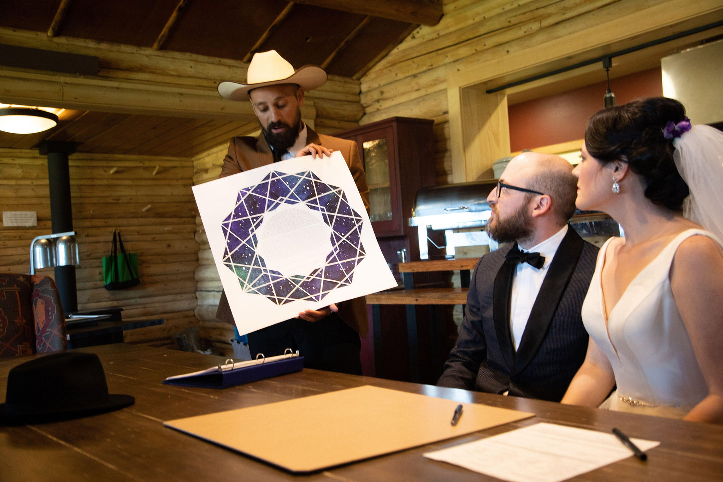 Starry Night Ketubah, laser cut or printed