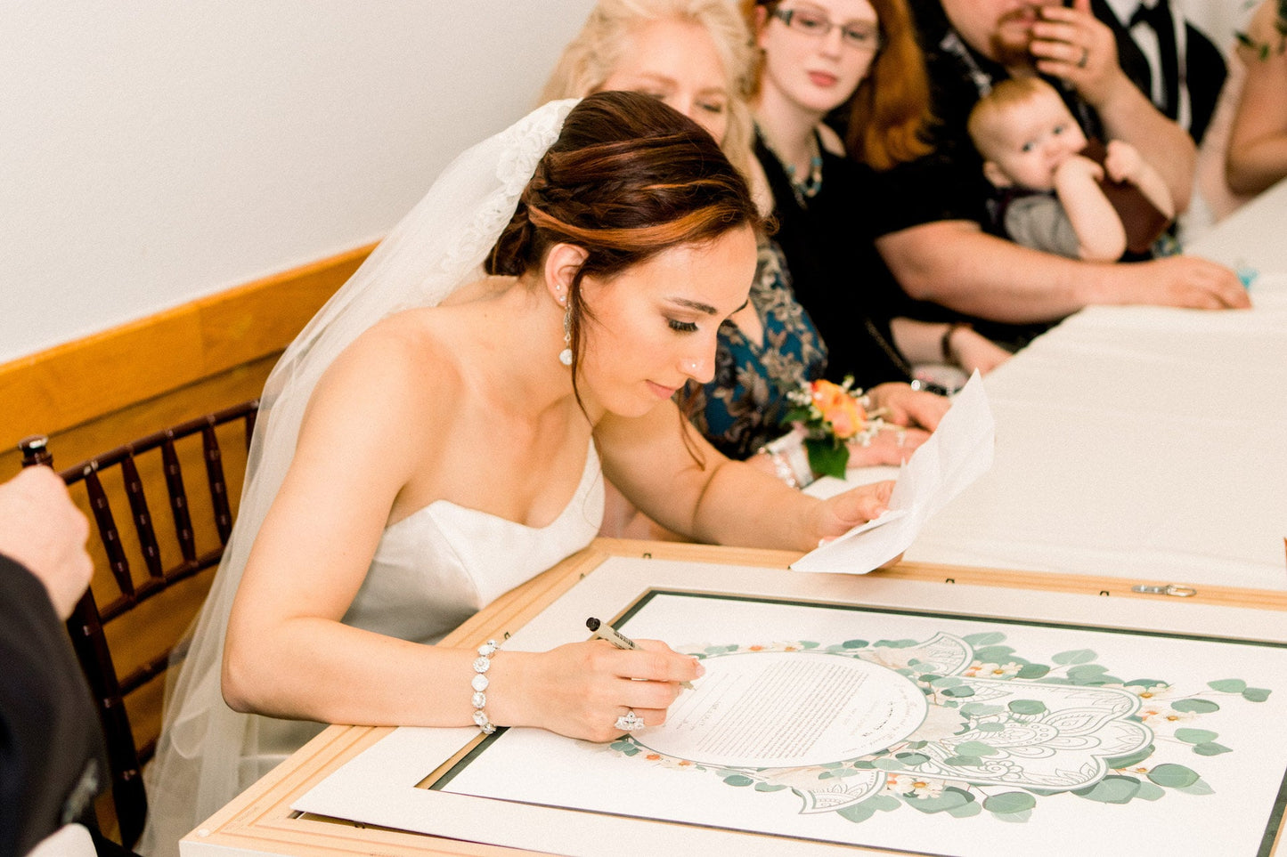 Eucalyptus Hamsa Ketubah - Fine Art Print for interfaith, reform and orthodox weddings