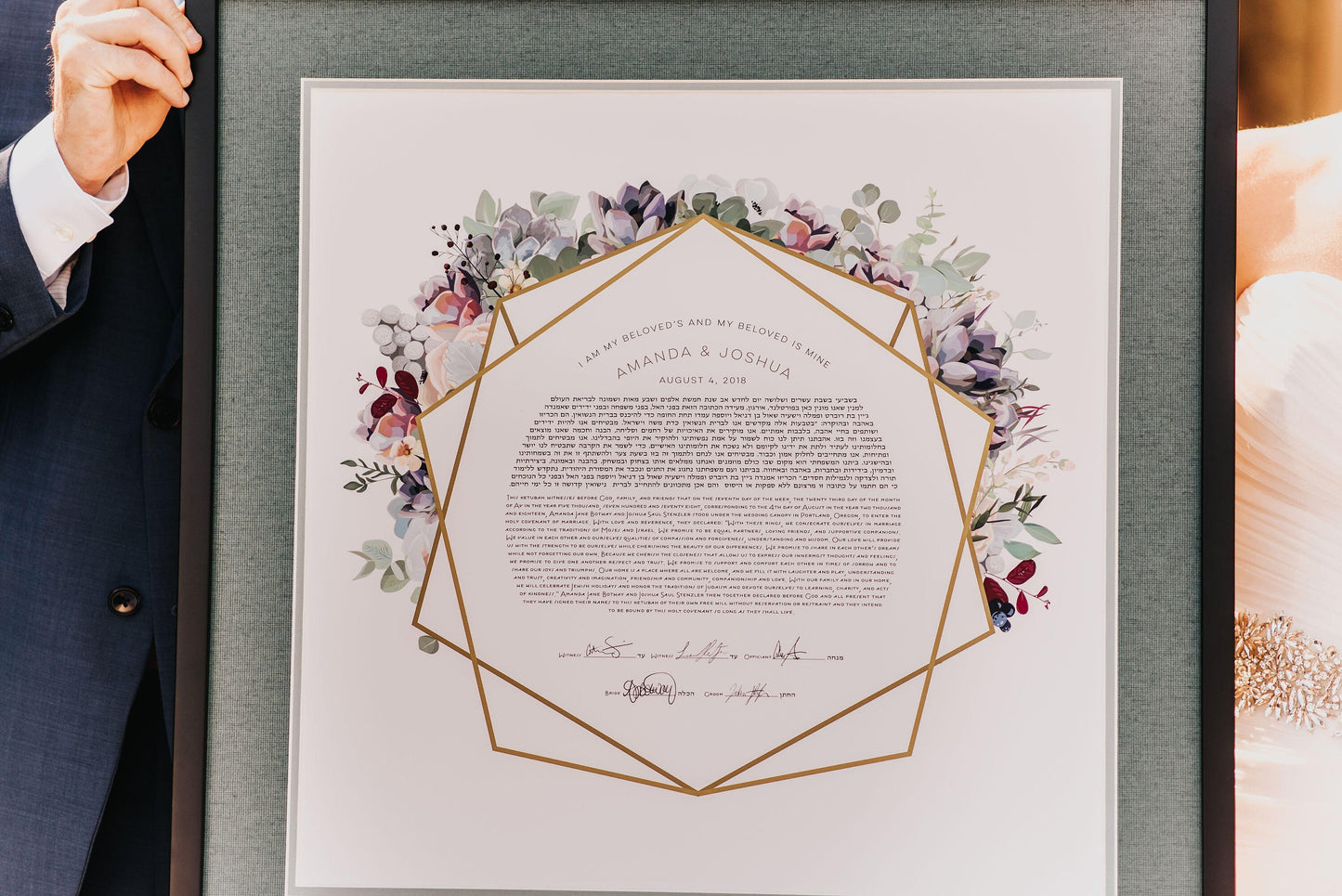 Succulents Ketubah Print