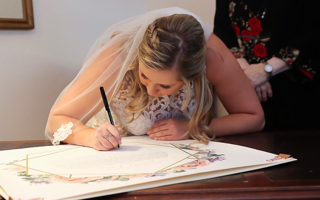 Succulents & Roses Ketubah Print