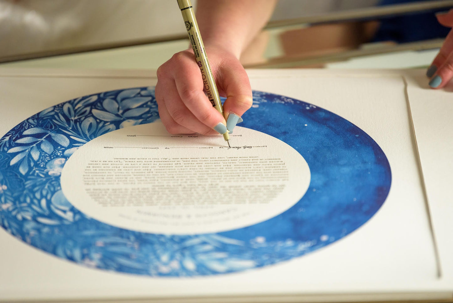 Waxing Flower Moon Watercolor Ketubah print