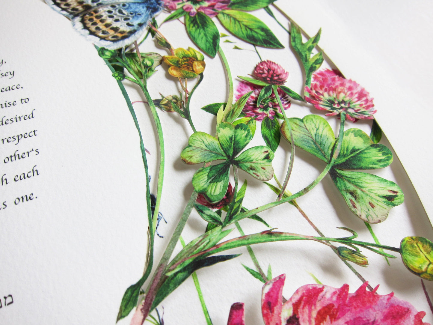 Botanical Wreath Laser Cut Ketubah