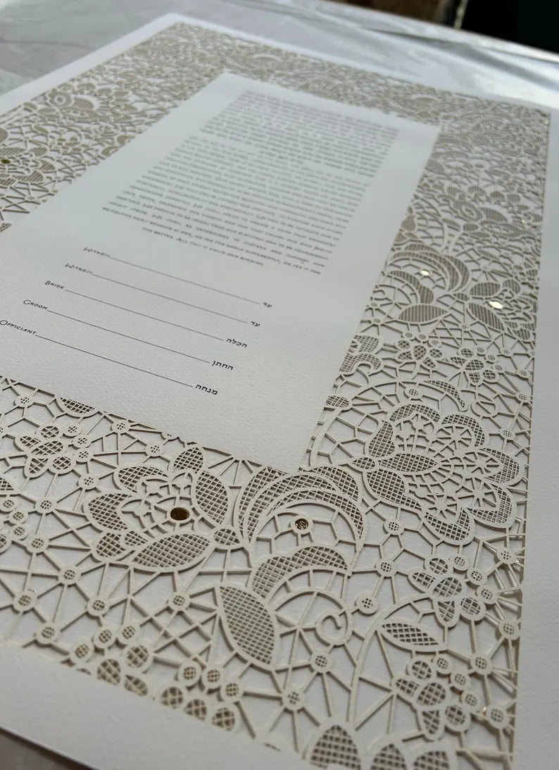 Bridal Lace, Laser Cut Ketubah