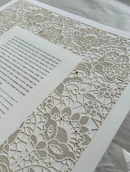 Bridal Lace, Laser Cut Ketubah