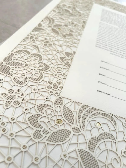 Bridal Lace, Laser Cut Ketubah