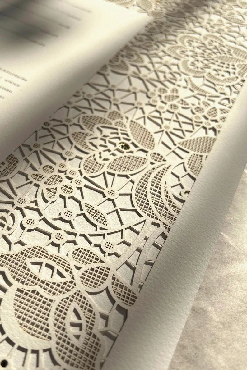 Bridal Lace, Laser Cut Ketubah