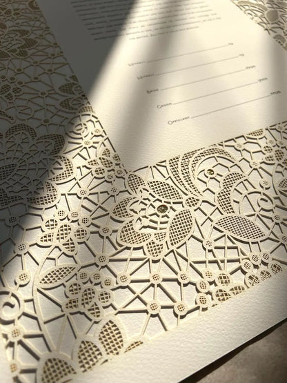 Bridal Lace, Laser Cut Ketubah