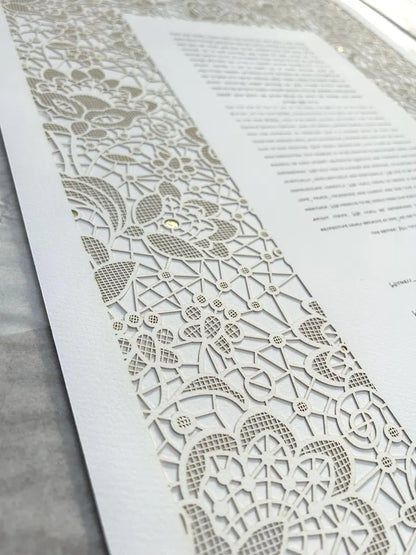 Bridal Lace, Laser Cut Ketubah