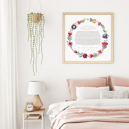 Four Seasons Wreath Ketubah Print