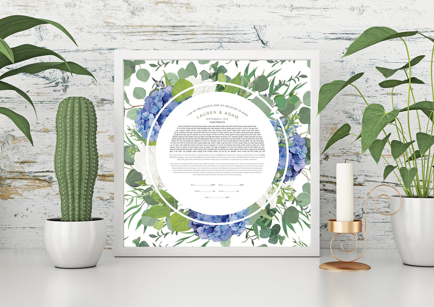 Hydrangeas in bloom Ketubah Print