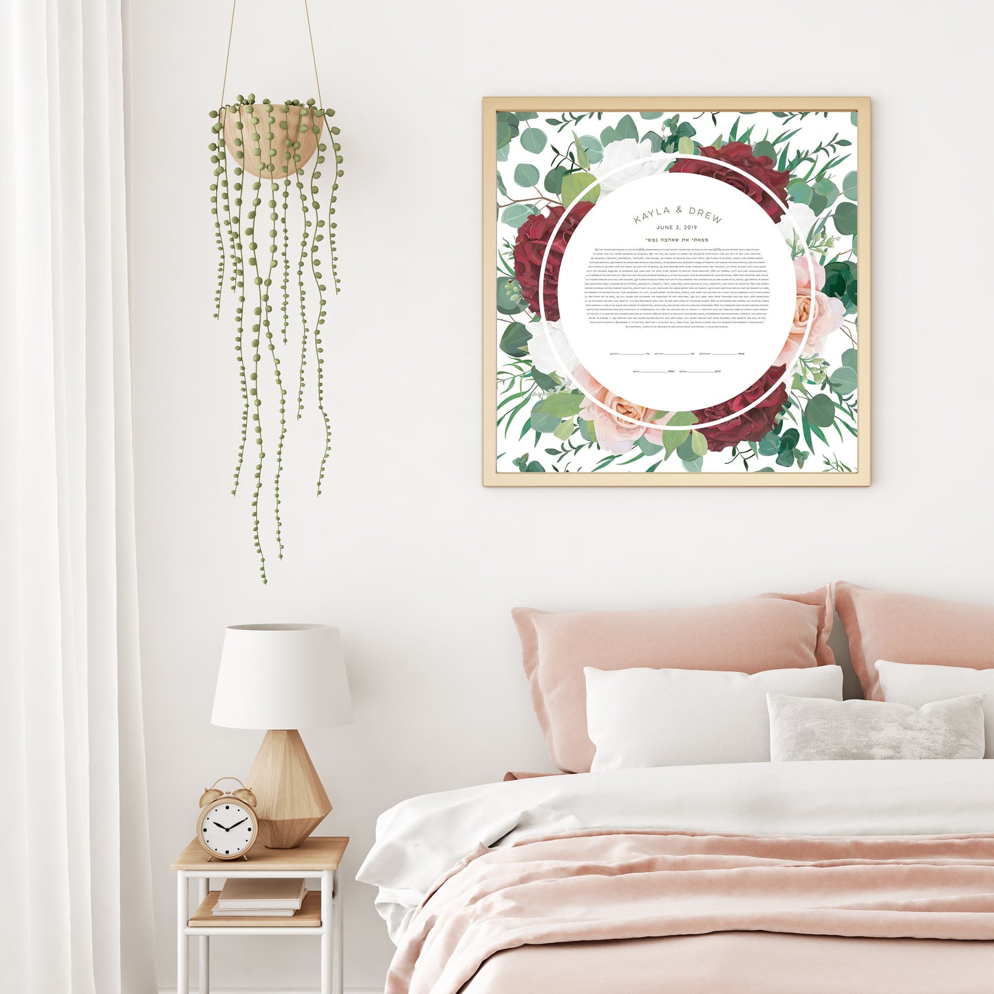 Roses and Eucalyptus Ketubah Print