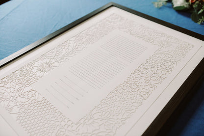 Lace in Bloom, Laser Cut Ketubah