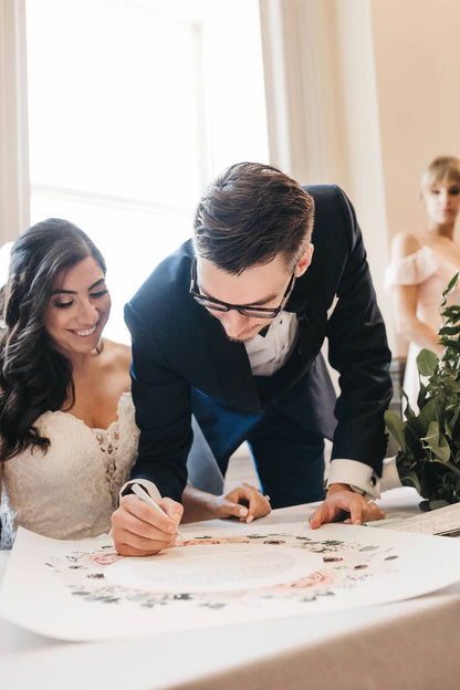 Circular Bouquet Ketubah Print