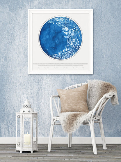 Under Water Flower Moon Ketubah print